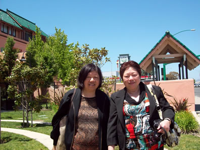 Liu and friend at Sofitel hotel near San Francisco
