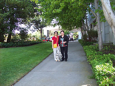 Liu and friend at Sofitel hotel near San Francisco